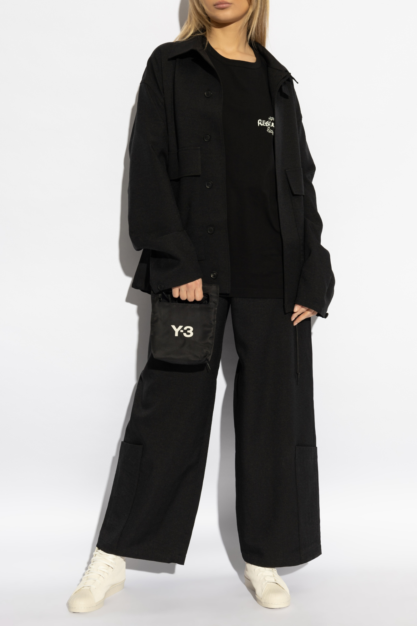 Tシャツ・カットソー Yohji Yamamoto FW24 Cellulose shirt (HOB75204 BLACK1) THE SHOP YOHJI YAMAMOTO